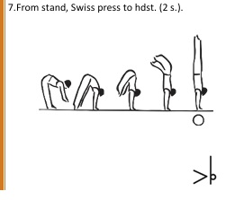 From stand, Swiss press to handstand