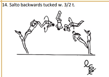 Salto Backward tucked with 3/2 t