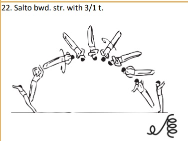 Salto Backward straight with 3/1 t