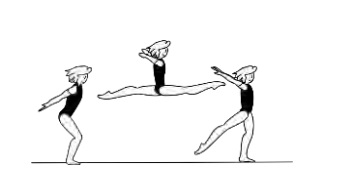 Split jump (leg separation 180Â°)