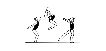 Stag ring jump (rear foot at head
height, body arched and head
dropped bwd)