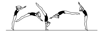 Handspring fwd, take-off from
one leg or Flyspring fwd, take-off
from both legs â€“ with or without
hecht phase before hand support
â€“ landing optional