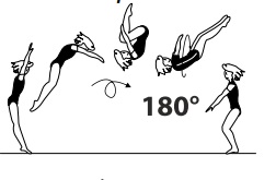 Salto fwd tucked with Â½ or 1/1
twist (180Â° or 360Â°), also
Salto fwd piked with Â½ twist (180Â°)