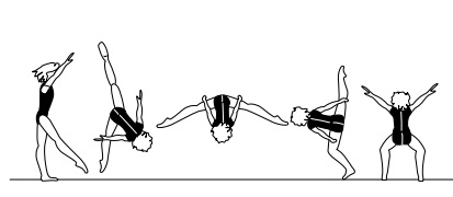 From take-off fwd from one or
both legs â€“ salto swd tucked or
piked
