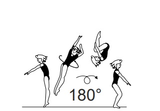 Arabian salto tucked or piked,
(take-off bwd with Â½ twist [180Â°],
salto fwd) â€“ landing optional