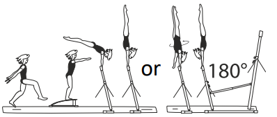 Jump with extended body to hdst
on LB also with Â½ turn (180Â°)
