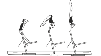 Cast to hstd with legs straddled
or with hips bent; also with hopgrip change