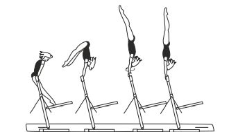Cast to hstd with legs straddled
or with hips bent; also with hopgrip change