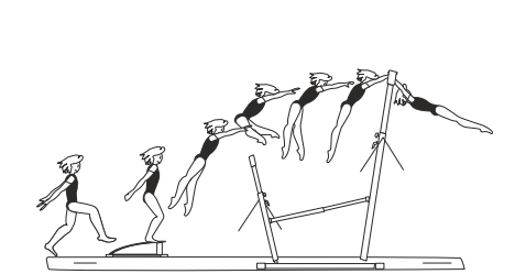 Free straddle jump over LB to hang
on HB