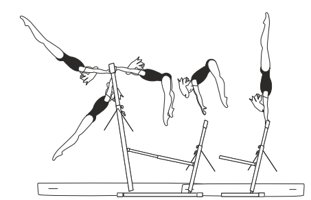 Swing bwd â€“ straddle flight bwd
over LB to hstd on LB