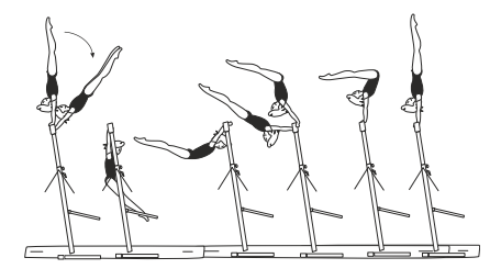Giant circle fwd in L grip with piked or
stretched body (L grip giant), also
with Â½ turn (180Â°) to hstd