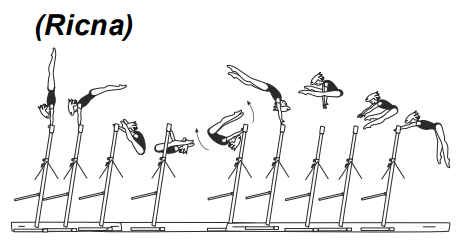 Stalder bwd on HB with counter
straddle - reverse hecht over HB
to hang