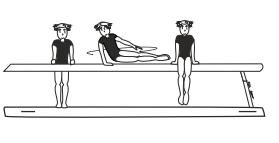 Flank to rear support,
also with Â½ turn (180Â°)