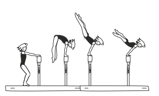 Jump with bent hips to clear front
support above horizontal
minimum at 45Â° (planche)
(2 sec.)
- lower to optional end position