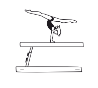 Hstd in cross position with large
arch span, also piked with one leg
vertical, other leg bent (2 sec.)
- lower to optional end position