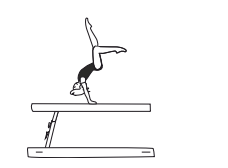 Hstd in cross position with large
arch span, also piked with one leg
vertical, other leg bent (2 sec.)
- lower to optional end position