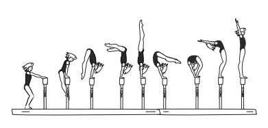 Jump or press to side hstd â€“
walkover fwd to side stand on
both legs