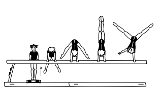 Jump, press, or swing to hstd shift
weight to one arm hstd (2 sec.)
 â€“ lower to optional end position