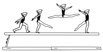 Split leap fwd (leg separation
180Â°)