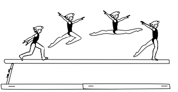 Split leap fwd (leg separation
180Â°)