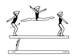Split jump (leg separation 180Â°)
from cross position