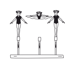 Straddle pike jump (both legs
above horizontal), or side split
jump from cross position
