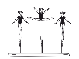 Straddle pike jump (both legs
above horizontal), or side split
jump from cross position