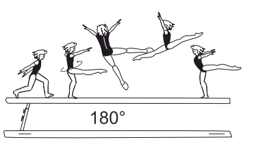 FouettÃ© hop with leg change to
cross split (leg separation 180Â°)
(tour jetÃ©)