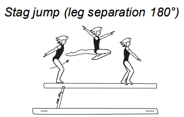 Stag jump (leg separation 180Â°)