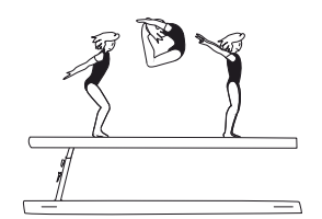 Jump with upper back arch and
head release with feet to head
height/closed ring (Sheep jump)