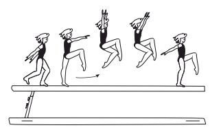Cat leap (knees above horizontal
alternately) 