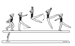 Scissors leap forward (legs
above horizontal)