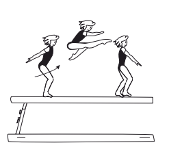Wolf hop or jump from cross
position (hip angle at 45Â°, knees
together)