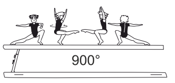2/1 turn (720Â°) or 2Â½ turn (900Â°) in
tuck stand on one leg â€“ free leg
straight throughout turn