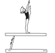 Standing split fwd with hand
support in front of support leg
(leg separation 180Â°) â€“ Needle
scale (2 sec.) or
Stand on one leg with foot of free
leg in fwd hold above head (2
sec.)