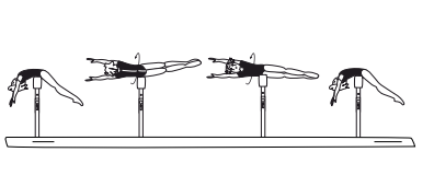 Roll swd, body stretched without
hand support