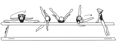 From cross sit or side split â€“ roll
swd straddle or stretched without
hand support â€“ end position
optional