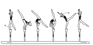 Walkover fwd in side position to
side stand