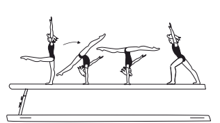Walkover bwd, with support of one
arm