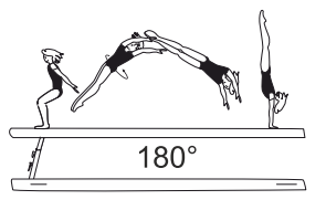Flic-flac with Â½ twist (180Â°) to hstd
(2 sec.) â€“ lower to optional end
position