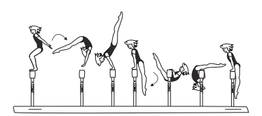 Flic-flac with step-out from side
position