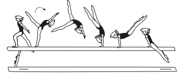 Flic-flac or Gainer flic-flac â€“ with
high flight phase, and swing down
to cross straddle sit 