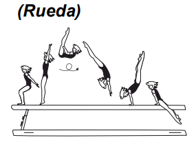 Flic-flac or Gainer flic-flac â€“ with
piking and stretching of hips in
flight phase and swing down to
cross straddle sit