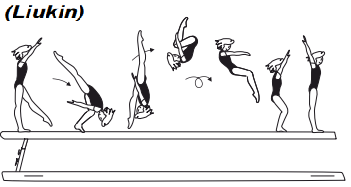 Salto fwd tucked, take-off from one
leg to stand on one or two feet