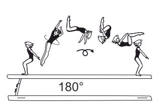 Arabian salto tucked (take-off
bwd with Â½ twist [180Â°], salto
fwd)