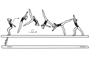 Salto bwd tucked, piked or
stretched (step out) 