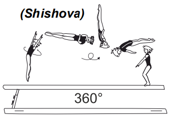 Salto bwd stretched with 1/1 twist
(360Â°)