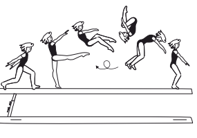 Gainer salto bwd tucked, piked or
stretched-step out 