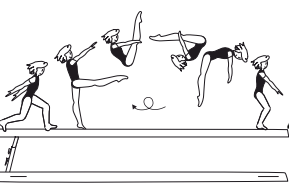 Gainer salto bwd tucked, piked or
stretched-step out 