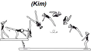 Free (aerial) cartwheel into
salto bwd tucked 
